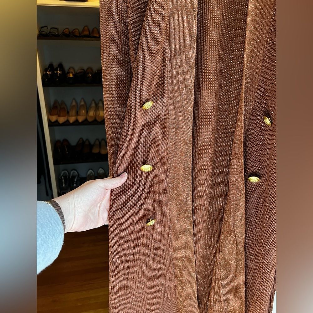L'AGENCE Noe Double Breasted Copper Cardigan Sweater - Picture 10 of 16